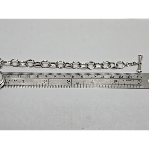 Ecclissi Sterling Silver .925 Heart Bracelet Watch Live Laugh Love New Battery - Picture 7 of 11